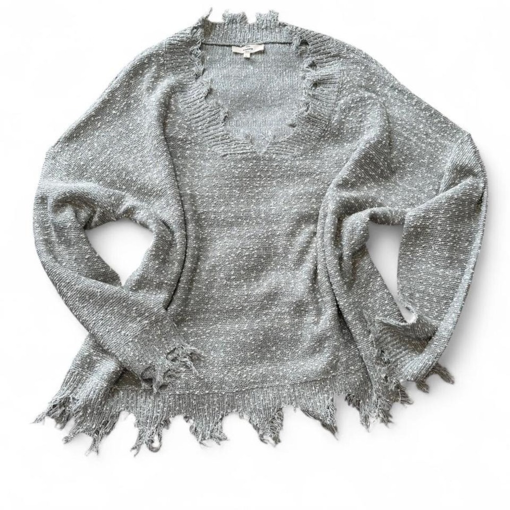 Light‎ Green Distressed Sweater